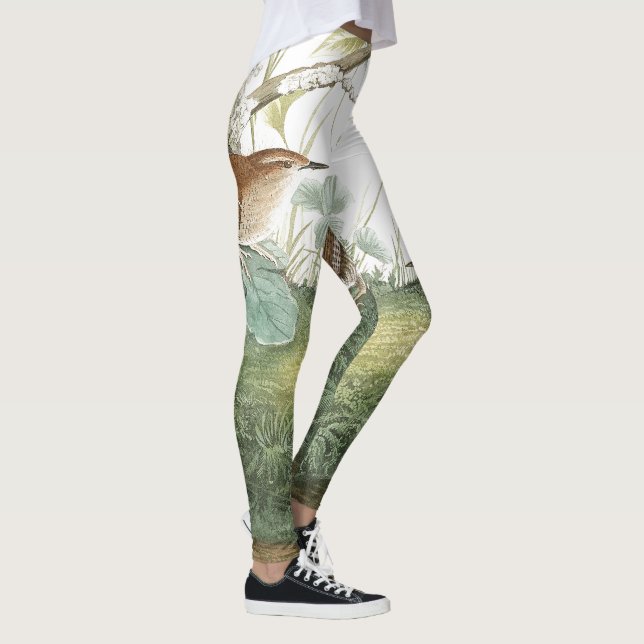 Leggings Guêtres d'impression de faune d'oiseau de roitelet (Droite)