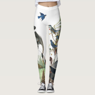 Leggings Guêtres d'impression de faune d'oiseaux d'Audubon
