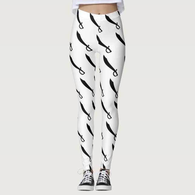 Leggings Guêtres d'impression de sabre d'abordage de pirate (Devant)