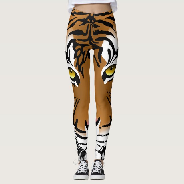 Leggings Guêtres d'impression de tigre (Devant)