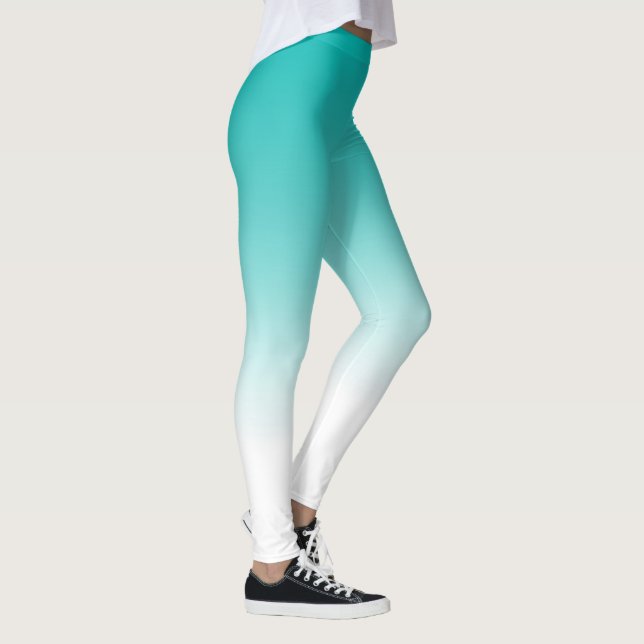Leggings Guêtres d'impression d'Ombre de bleu de turquoise (Droite)