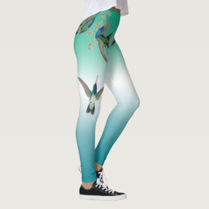Leggings Guêtres d'impression d'Ombre de fleurs de colibri