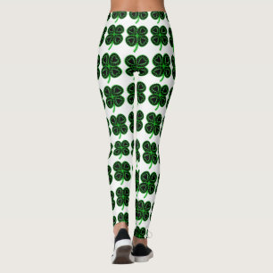 Leggings Guêtres du jour de trèfle de St Patrick vert noir