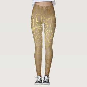 Leggings Guêtres égyptiennes de hiéroglyphes d'or vintag