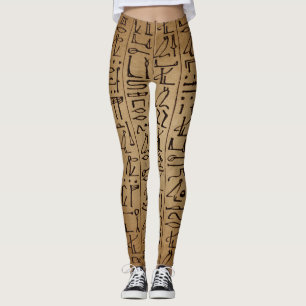 Leggings Guêtres égyptiennes vintages de hiéroglyphes
