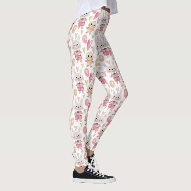 Leggings Guêtres élégantes du motif | de Pâques d'aquarelle (Droite)
