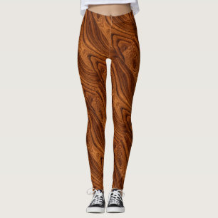 Leggings Guêtres en bois foncées du grain des femmes