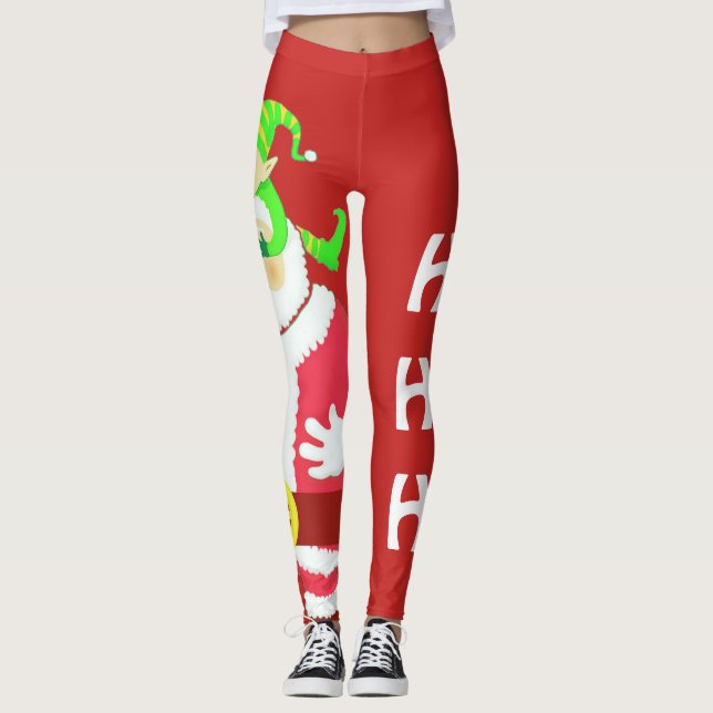 Leggings Guêtres étonnées de Père Noël (Devant)