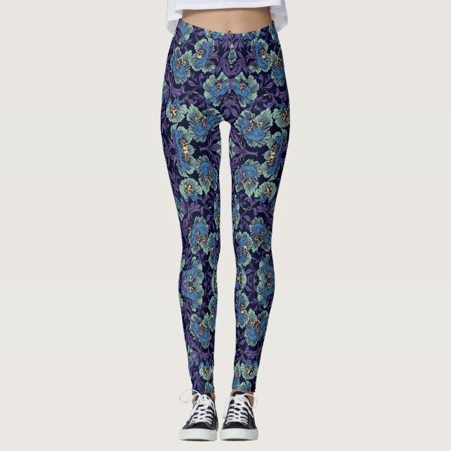 Leggings Guêtres florales classiques de motif (Devant)