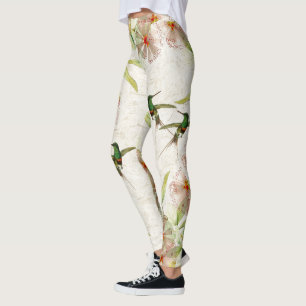 Leggings Guêtres florales de faune d'animaux d'oiseaux de