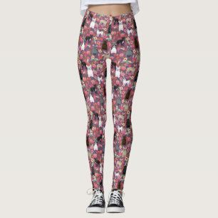 Leggings Guêtres florales de Frenchie - bouledogue frança