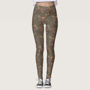 Leggings Guêtres florales peu précises Brown