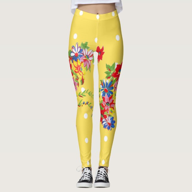 Leggings Guêtres florales vintages (Devant)