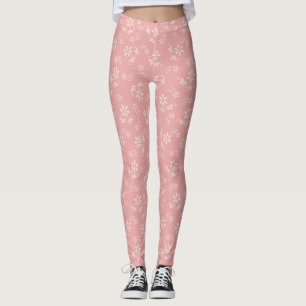 Leggings Guêtres florales vintages roses