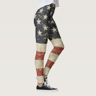Leggings Guêtres fraîches avec le drapeau vintage des