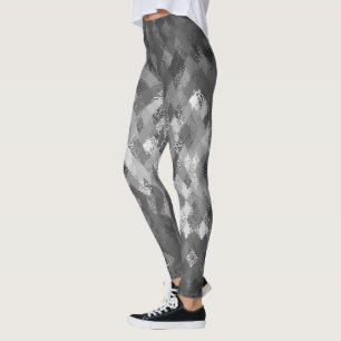 Leggings Guêtres grises de motif de harlequin de