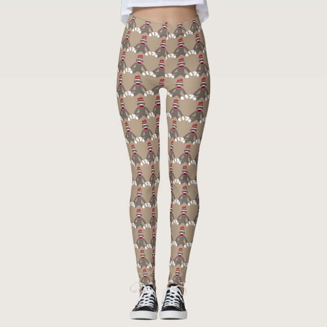 Leggings Guêtres idiotes de singe de chaussette (Devant)