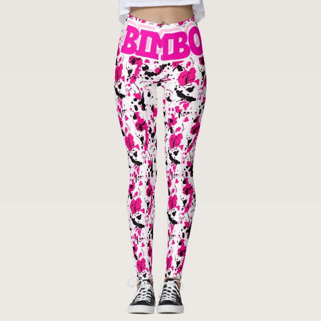 Leggings Guêtres idiotes roses de luxe de poule mouillée de (Devant)