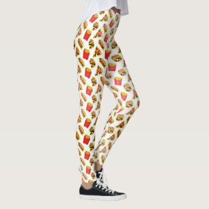 Leggings Guêtres imprimées d'aliments de préparation rap