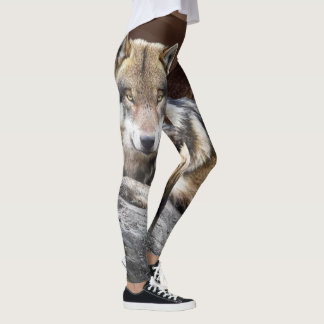 Leggings Guêtres indigènes de photo de loup