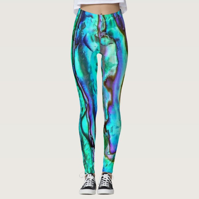 Leggings Guêtres iridescentes de pierre de la lune opale (Devant)