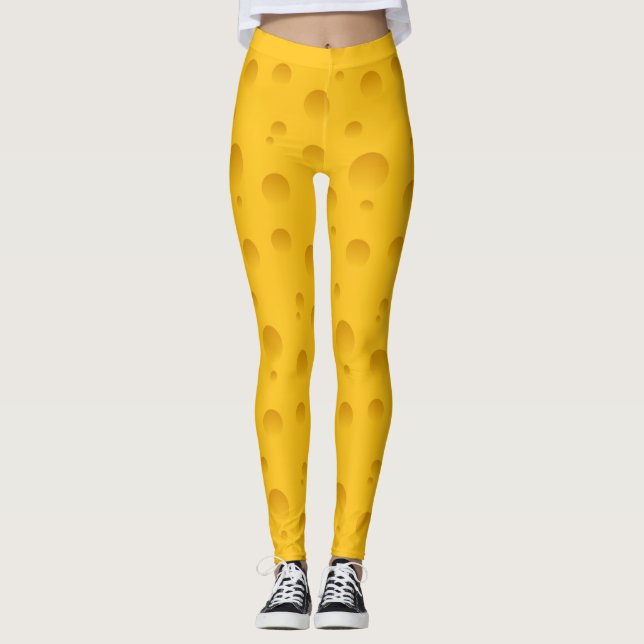 Leggings Guêtres jaunes drôles d'impression de motif de (Devant)