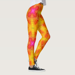 Leggings Guêtres jaunes et roses