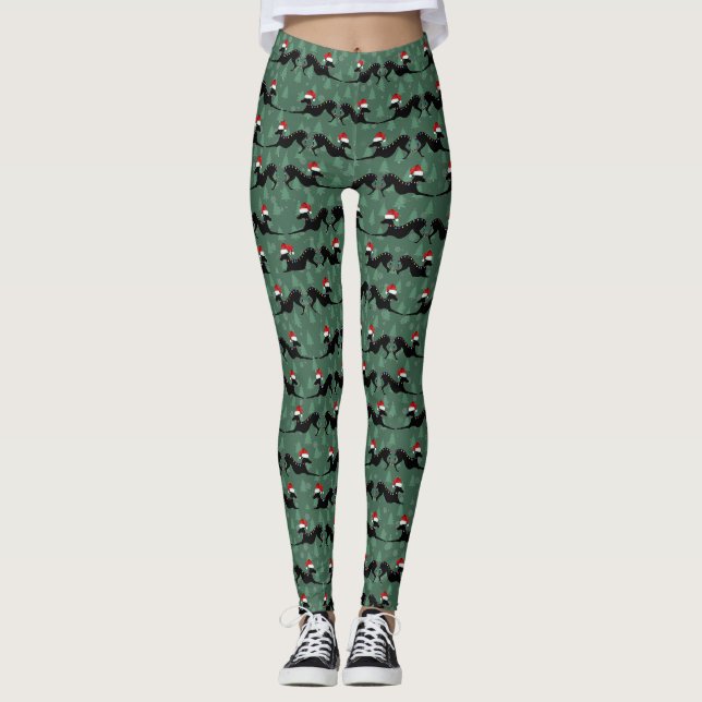 Leggings Guêtres Lularoe de Noël de lévrier italien (Devant)