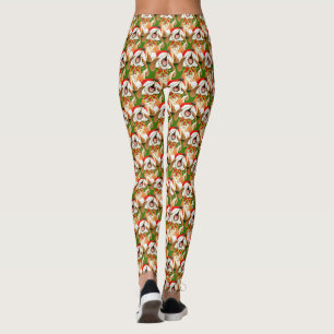 Leggings Guêtres lunatiques d'aquarelle de choeur de chien