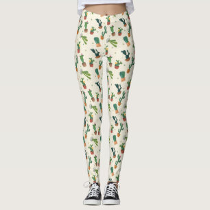 Leggings Guêtres mignonnes d'impression de cactus