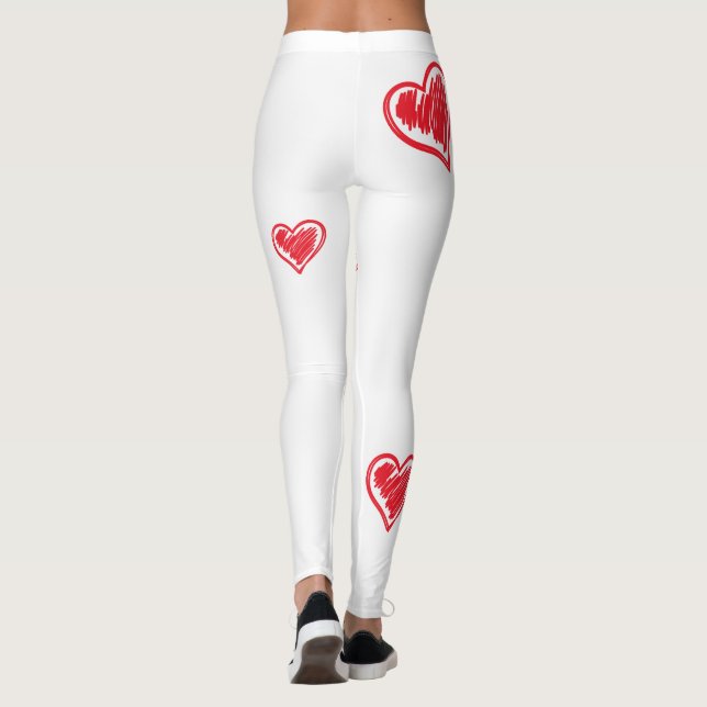 Leggings Guêtres mignonnes superbes de coeur pour la course (Dos)