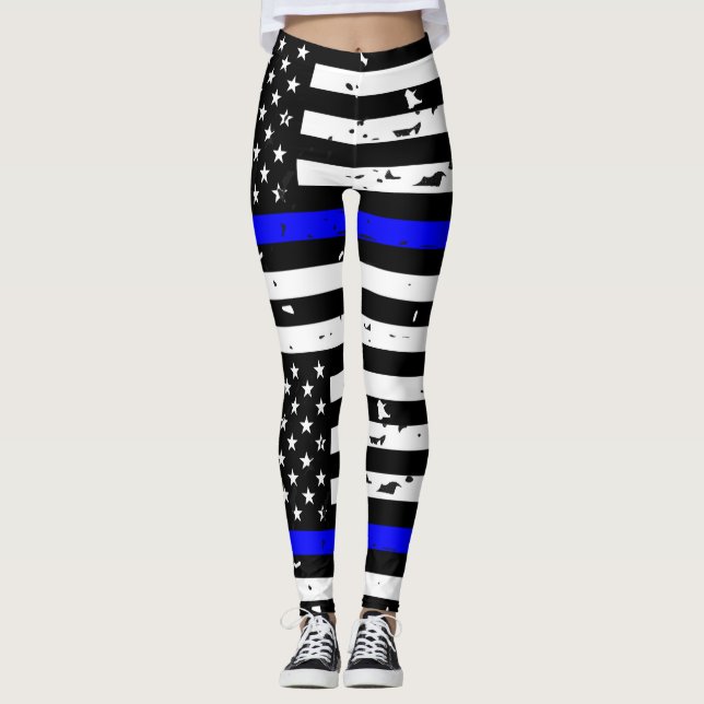 Leggings Guêtres minces de Blue Line - horizontales (Devant)