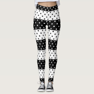 Leggings Guêtres monochromes de pois