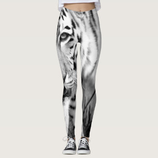 Leggings Guêtres noires et blanches de tigre
