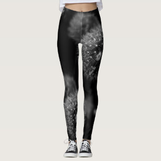 Leggings Guêtres noires et blanches d'impression de