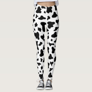 Leggings Guêtres noires et blanches d'impression de vache