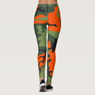 Leggings Guêtres oranges de camouflage