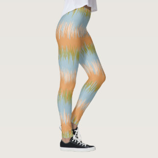 Leggings Guêtres oranges de rayure d'abrégé sur ressort