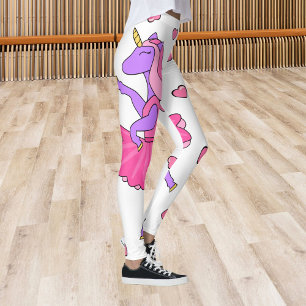 Leggings Guêtres pourpres de coeurs de ballerine de rose d