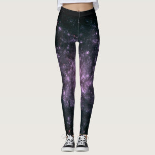 Leggings Guêtres pourpres d'impression de galaxie