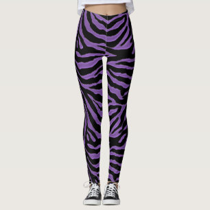 Leggings Guêtres pourpres et noires de poster de animal de