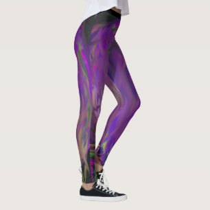 Leggings Guêtres pourpres et vertes de tache