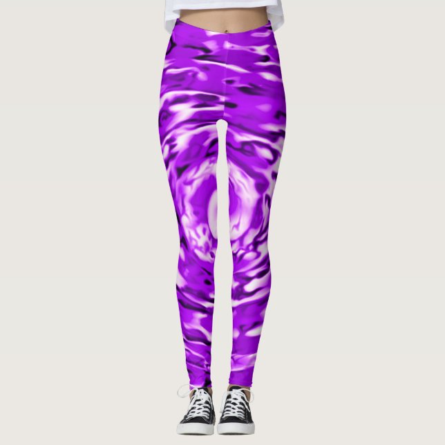 Leggings Guêtres pourpres psychédéliques de motif de (Devant)