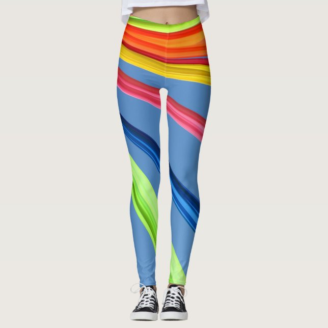 Leggings Guêtres rayées colorées (Devant)