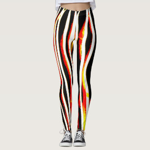 Leggings Guêtres rayées de zèbre de foudre de Firey
