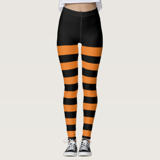 Leggings Guêtres rayées heureuses de Halloween