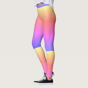 Leggings Guêtres rayées jaunes pourpres roses