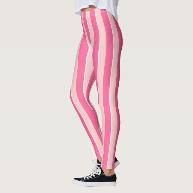 Leggings Guêtres rayées roses (Gauche)