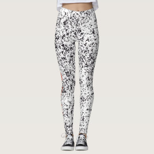 Leggings Guêtres repérées par noir dalmatien d'amour