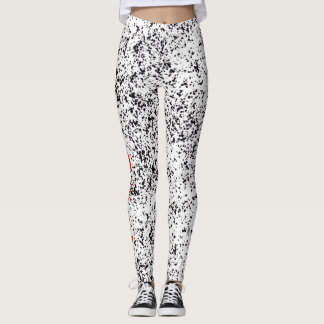 Leggings Guêtres repérées par noir dalmatien d'amour